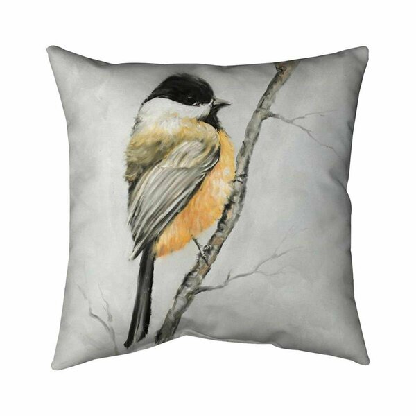 Begin Home Decor 26 x 26 in. Small Coal Tit-Double Sided Print Indoor Pillow 5541-2626-AN277